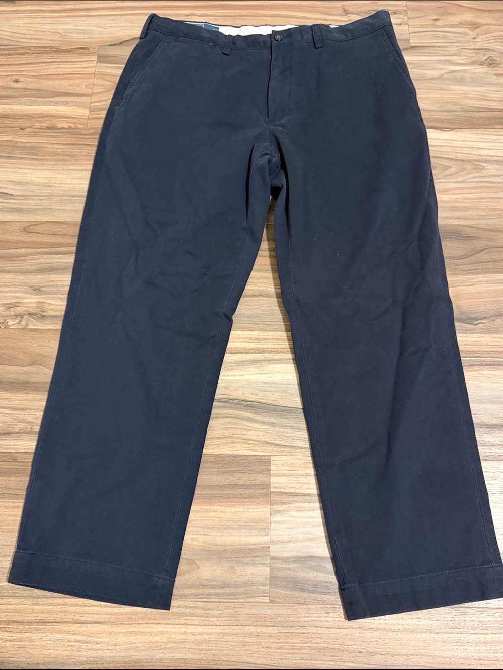 Vintage 90s Polo Ralph Lauren Pants Mens 38x30 Navy Blue Cotton Chino Preppy